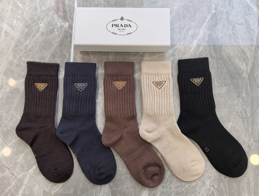 Prada Crew Socks - 5-Pair Pack