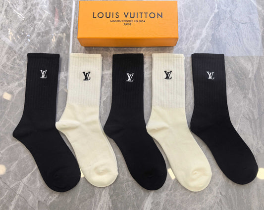 Louis Vuitton Cotton Crew Socks - 5-Pair Pack