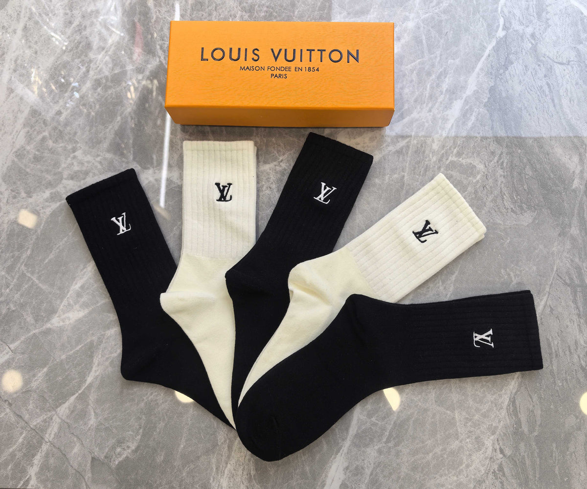 Louis Vuitton Cotton Crew Socks - 5-Pair Pack