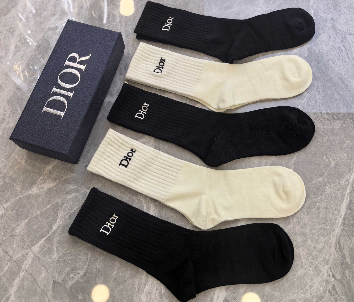 Dior Cotton Short Socks - 5-Pair Pack
