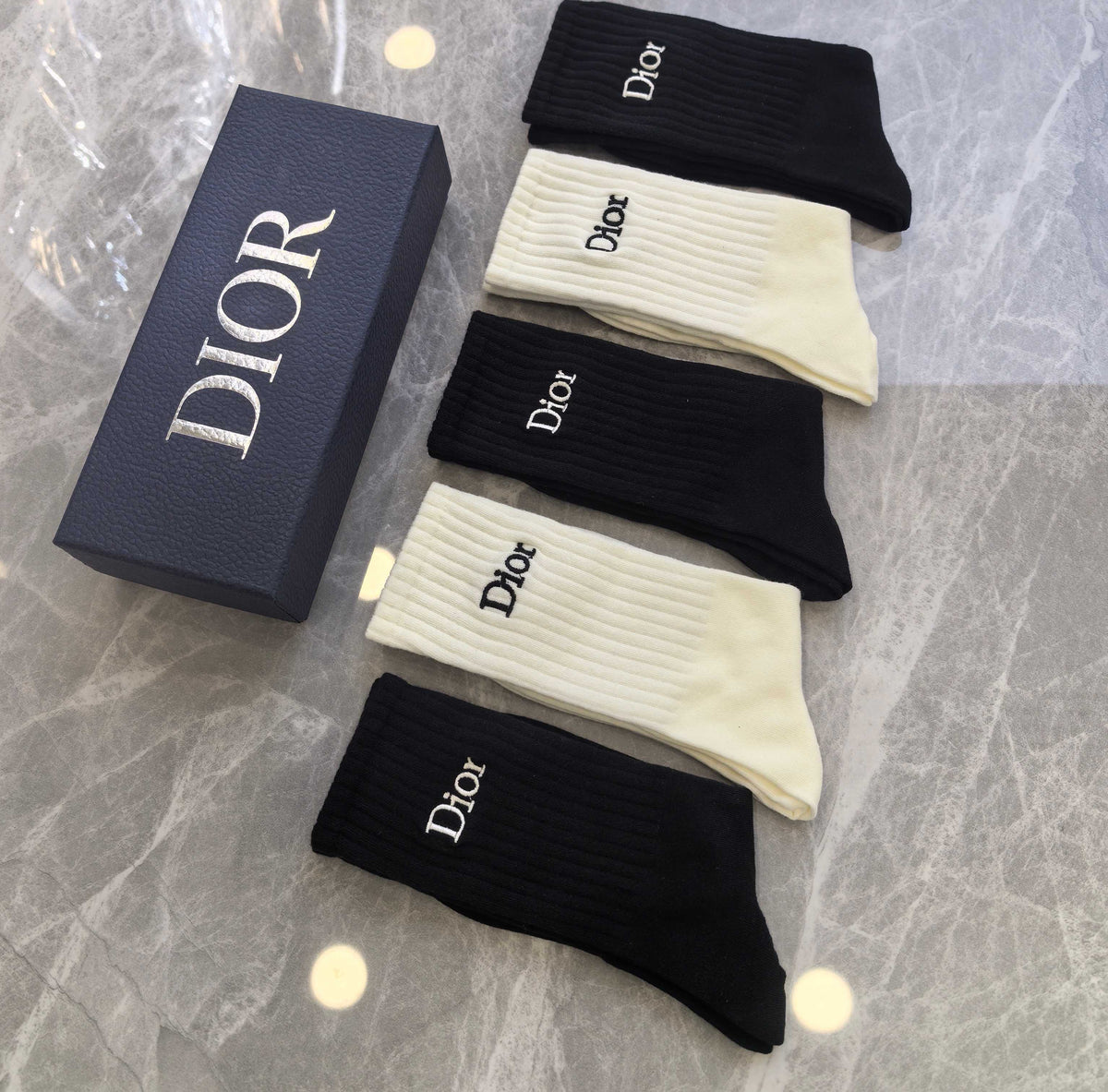 Dior Cotton Short Socks - 5-Pair Pack