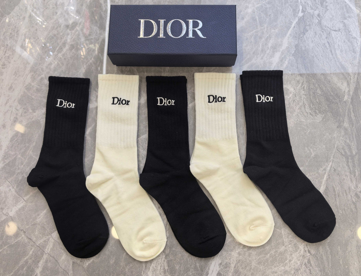 Dior Cotton Short Socks - 5-Pair Pack