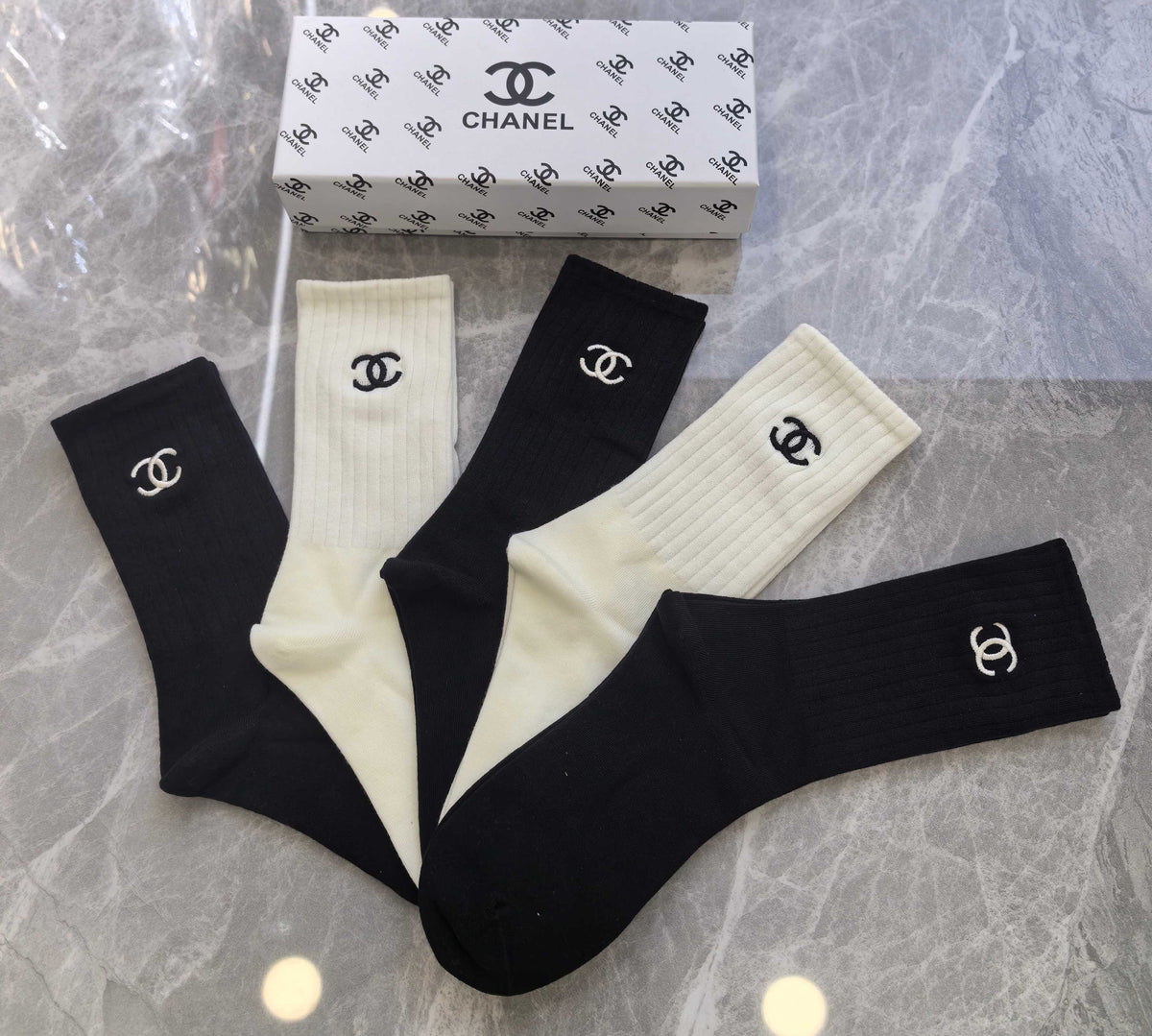 Chanel Cotton Short Socks - 5-Pair Pack