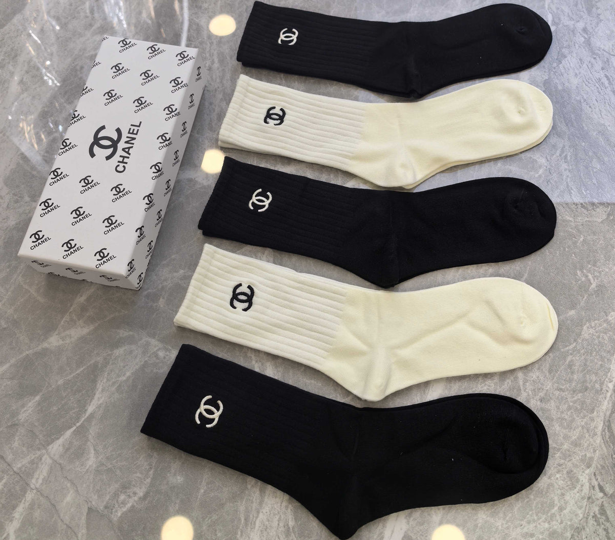 Chanel Cotton Short Socks - 5-Pair Pack