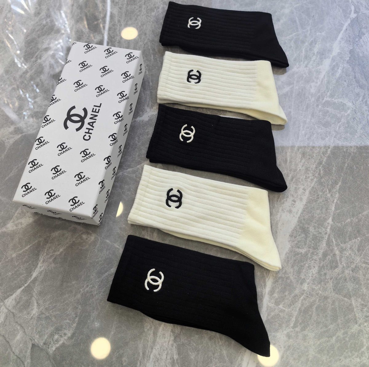 Chanel Cotton Short Socks - 5-Pair Pack