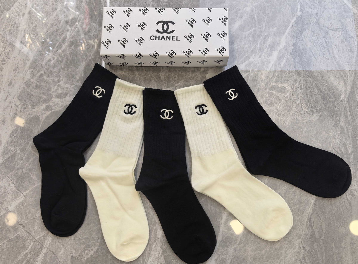 Chanel Cotton Short Socks - 5-Pair Pack