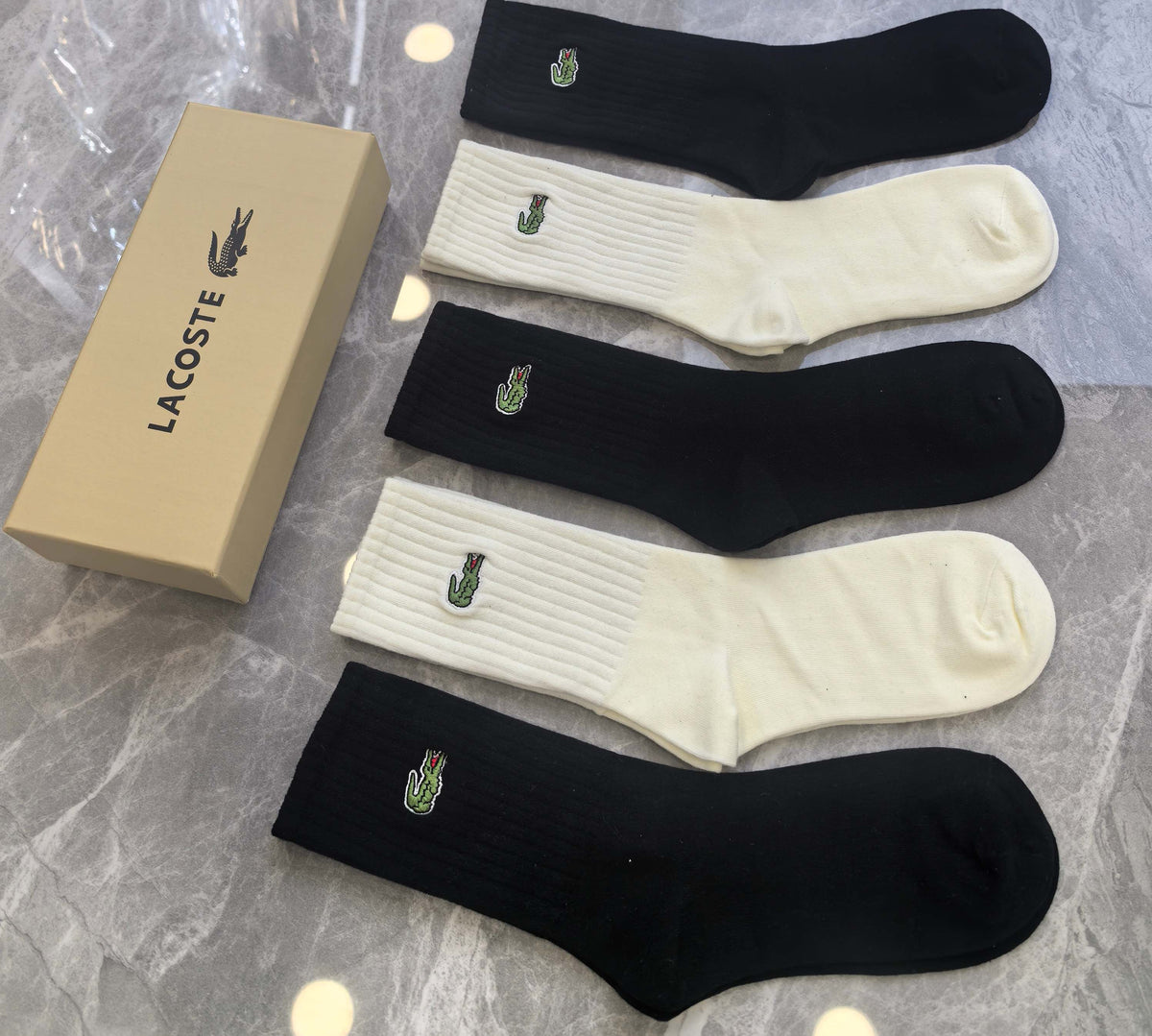 Lacoste Cotton Crew Socks - 5-Pair Pack