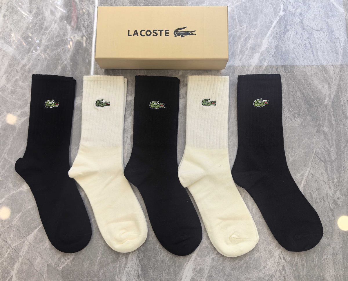 Lacoste Cotton Crew Socks - 5-Pair Pack