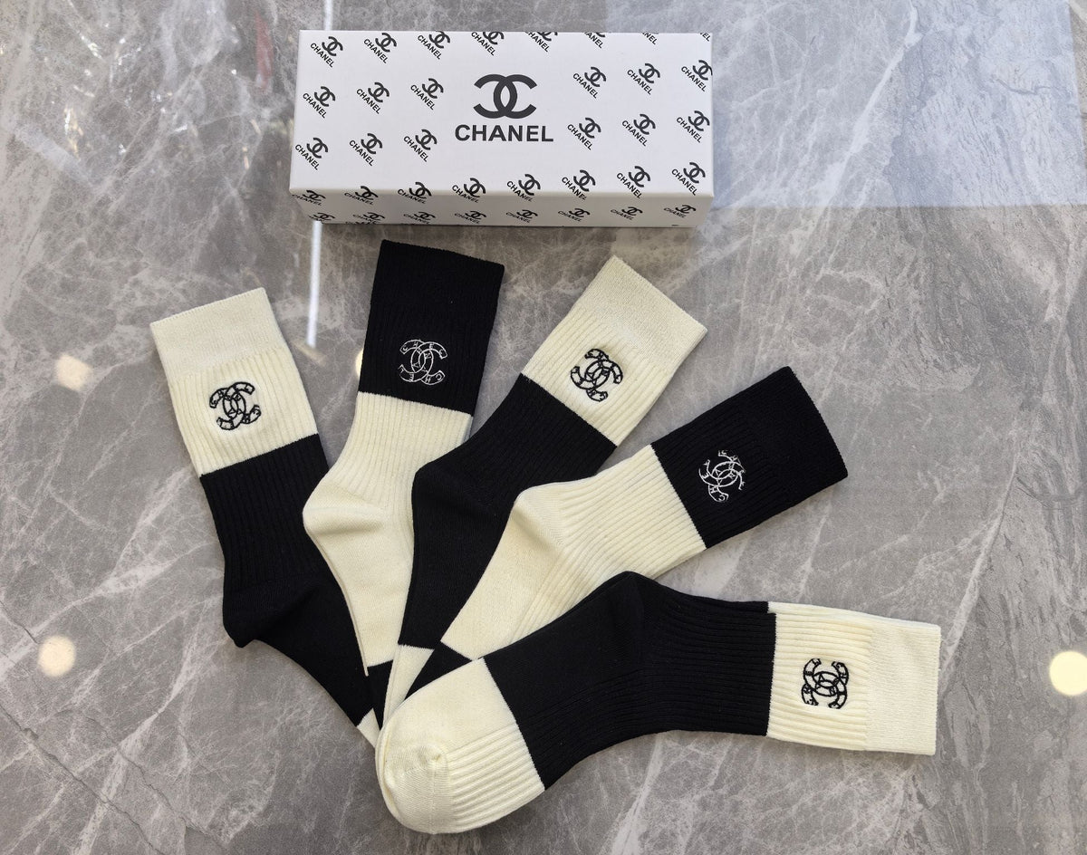 Chanel Cotton Short Socks - 5-Pair Pack