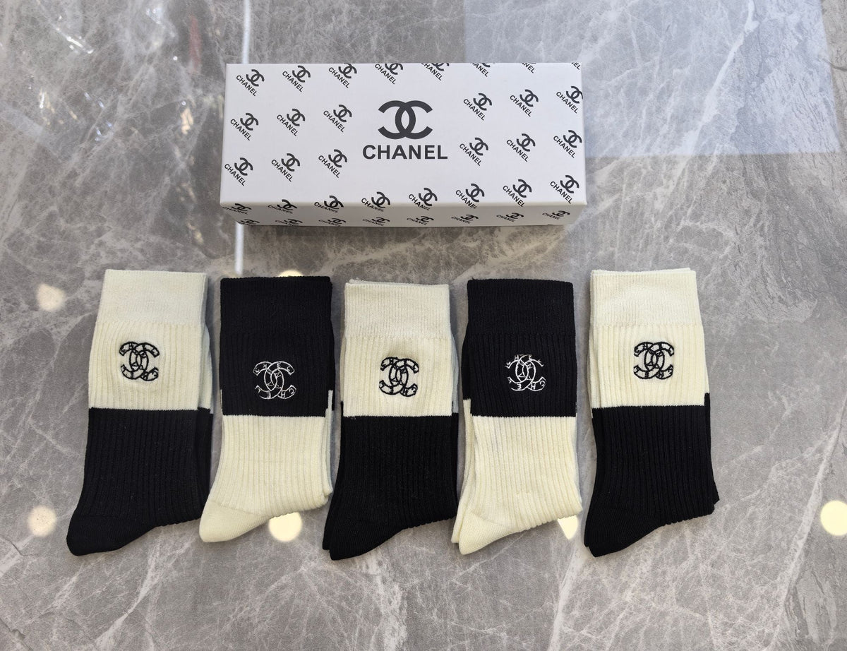 Chanel Cotton Short Socks - 5-Pair Pack
