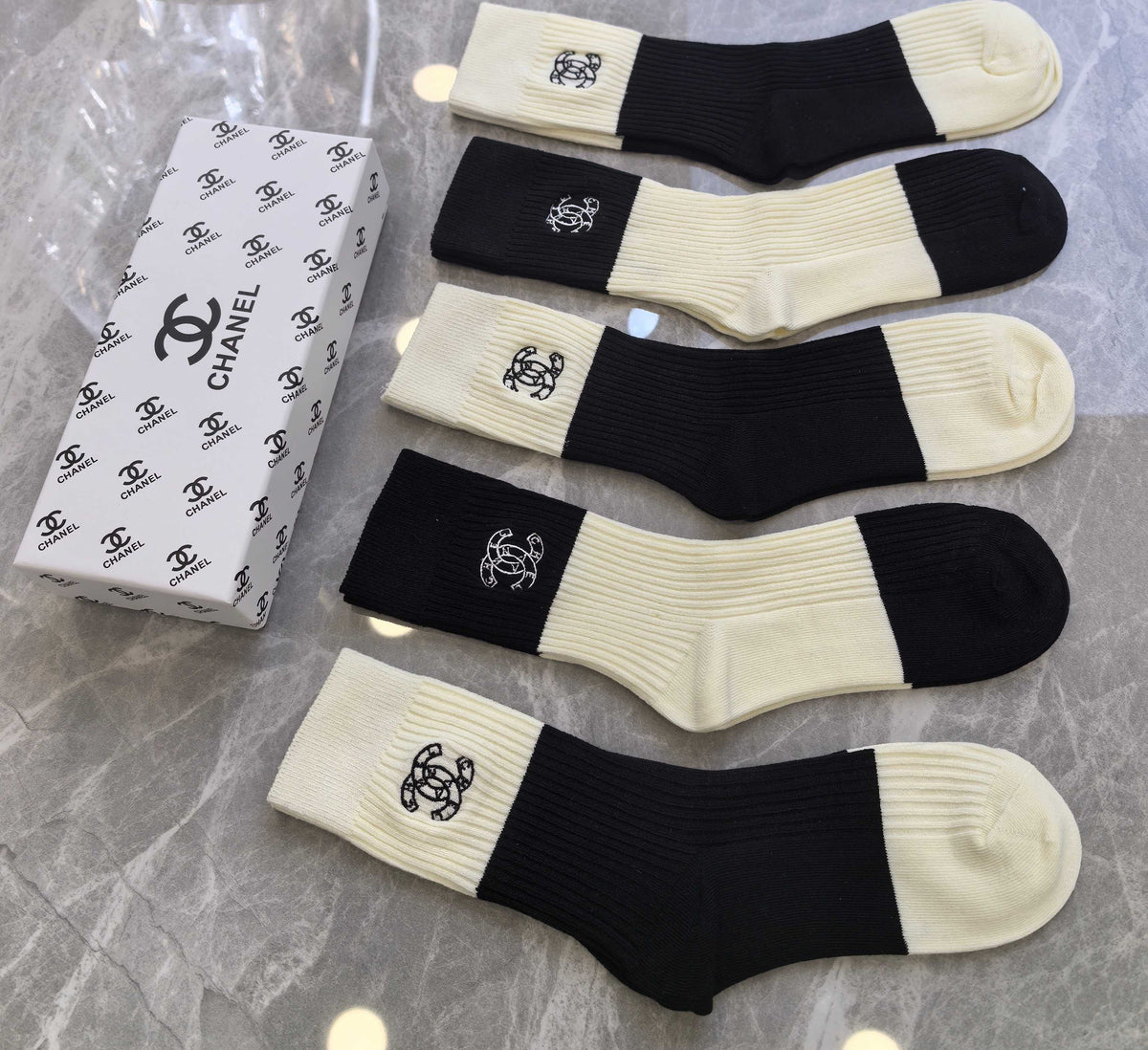 Chanel Cotton Crew Socks - 5-Pair Pack