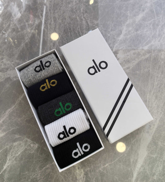 Alo Cotton Crew Socks - 5-Pair Pack