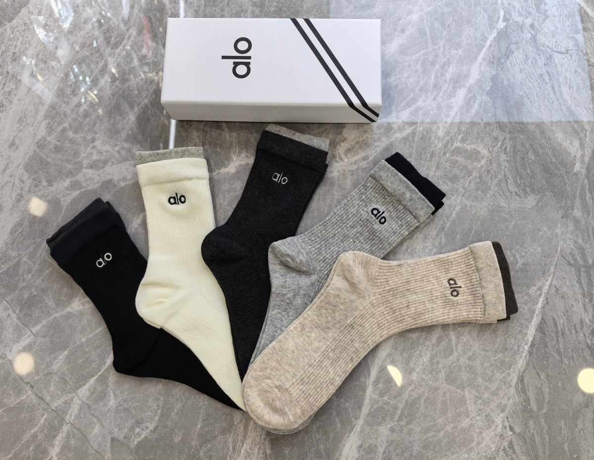 Alo Cotton Crew Socks - 5-Pair Pack