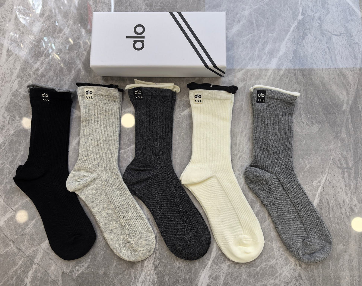 Alo Cotton Crew Socks - 5-Pair Pack