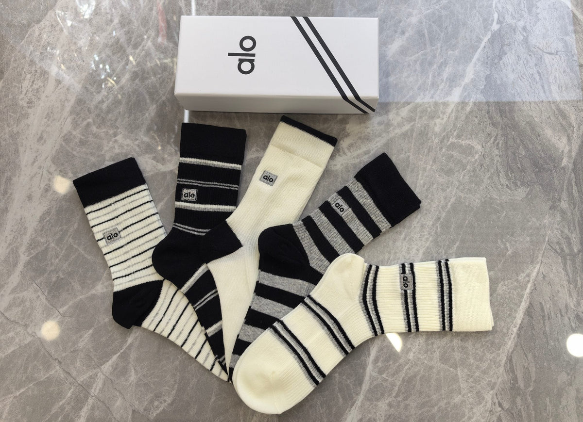 Alo Cotton Crew Socks - 5-Pair Pack
