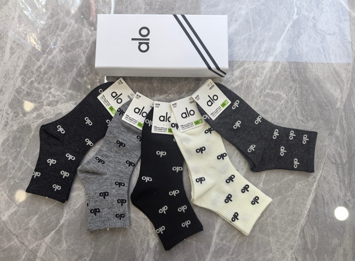 Alo Cotton Crew Socks - 5-Pair Pack