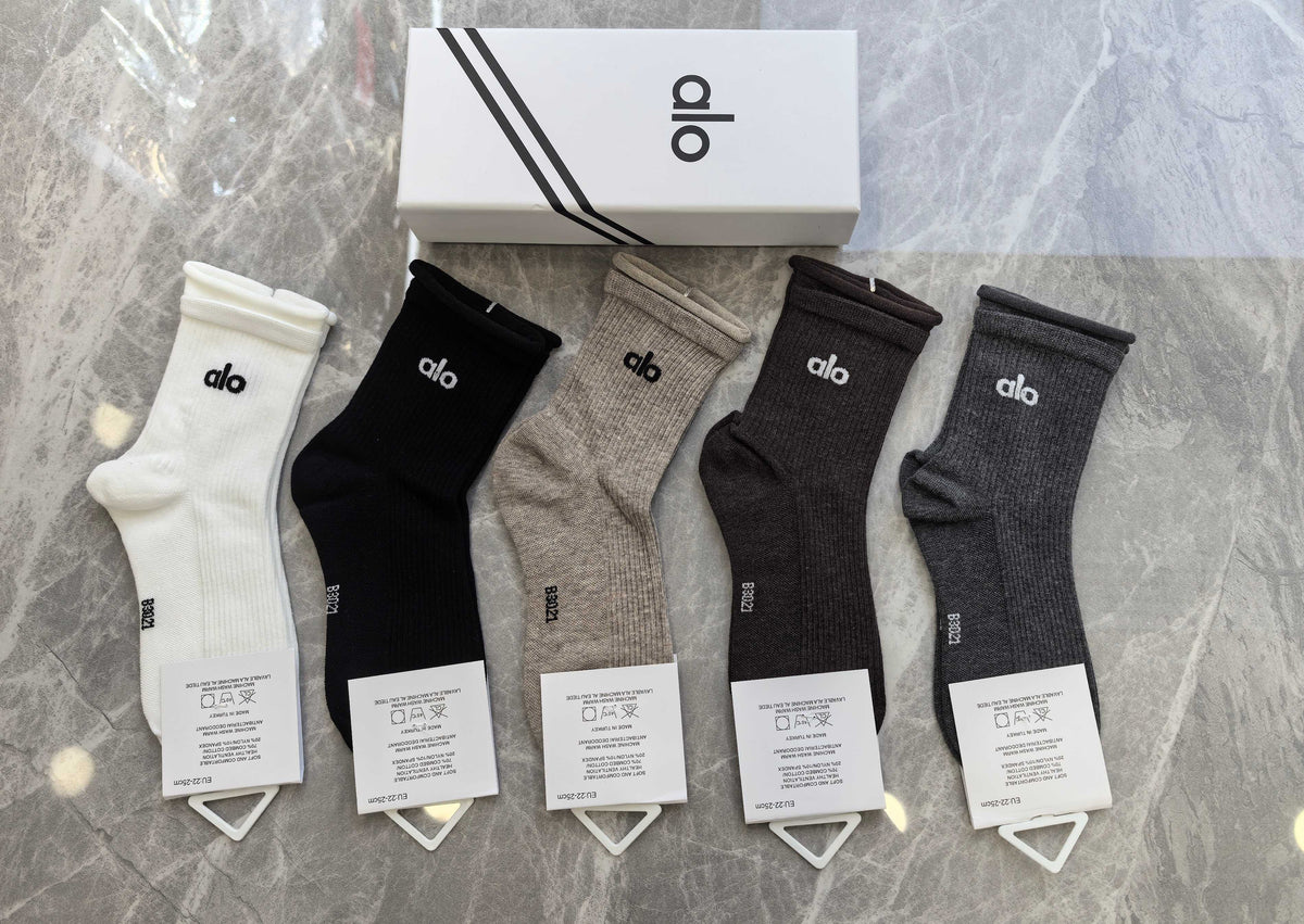 Alo Cotton Crew Socks - 5-Pair Pack