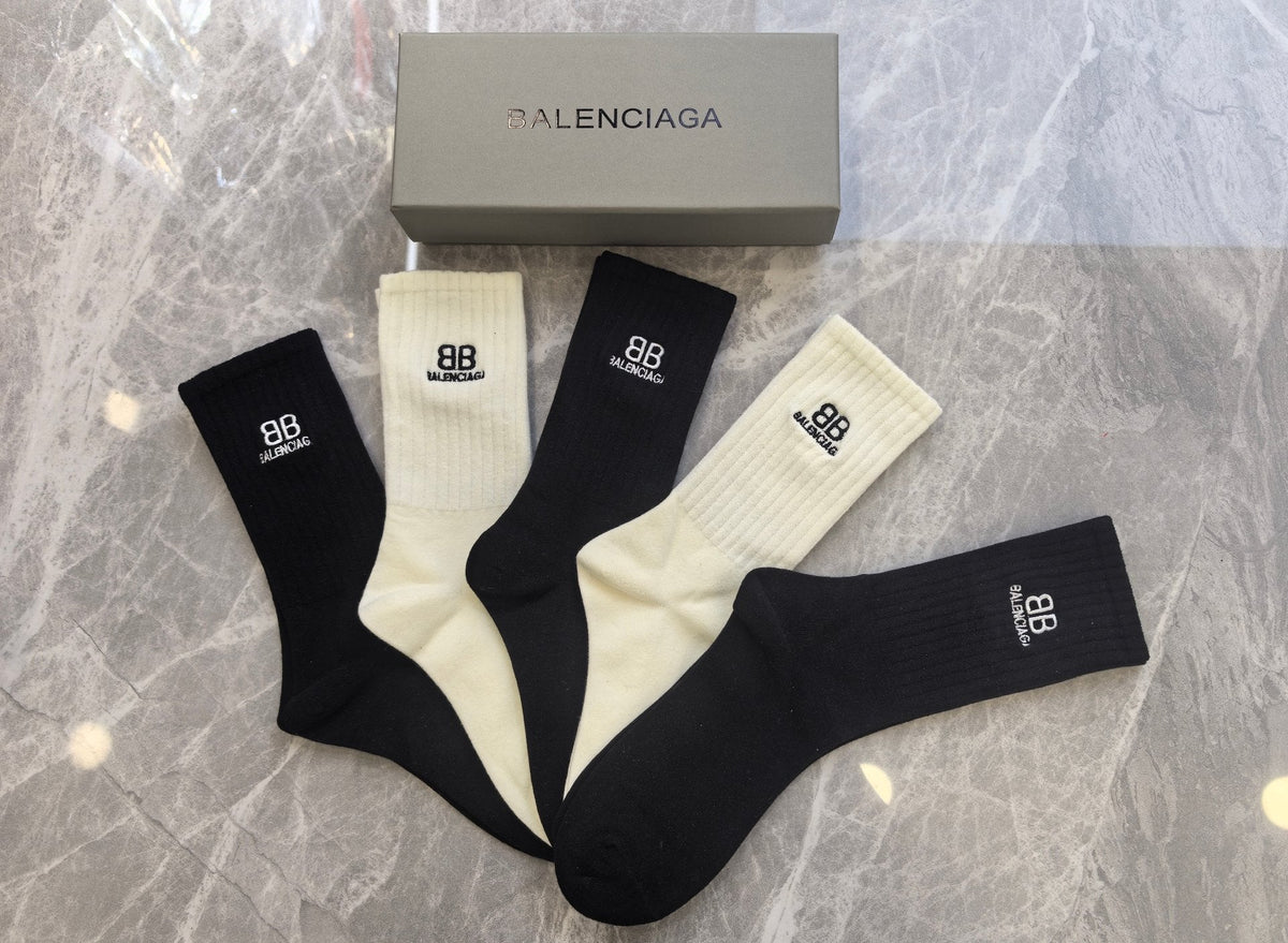 Balenciaga Crew Socks - 5-Pair Pack