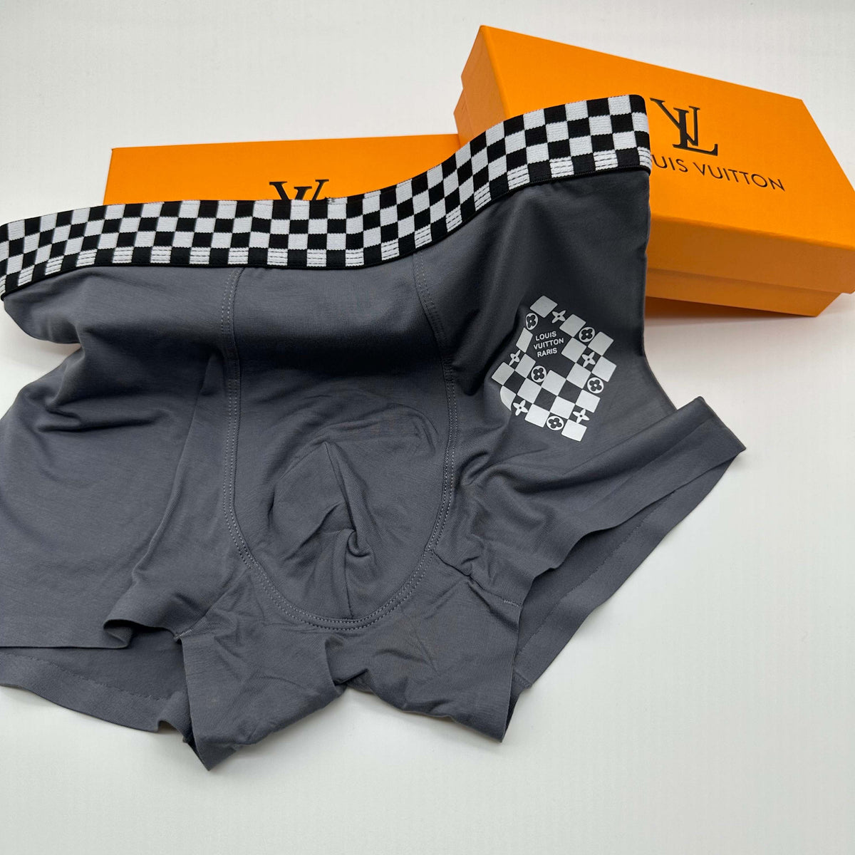 Louis Vuitton Navy, Black & Grey Men's Boxer Briefs - 3-Piece Box