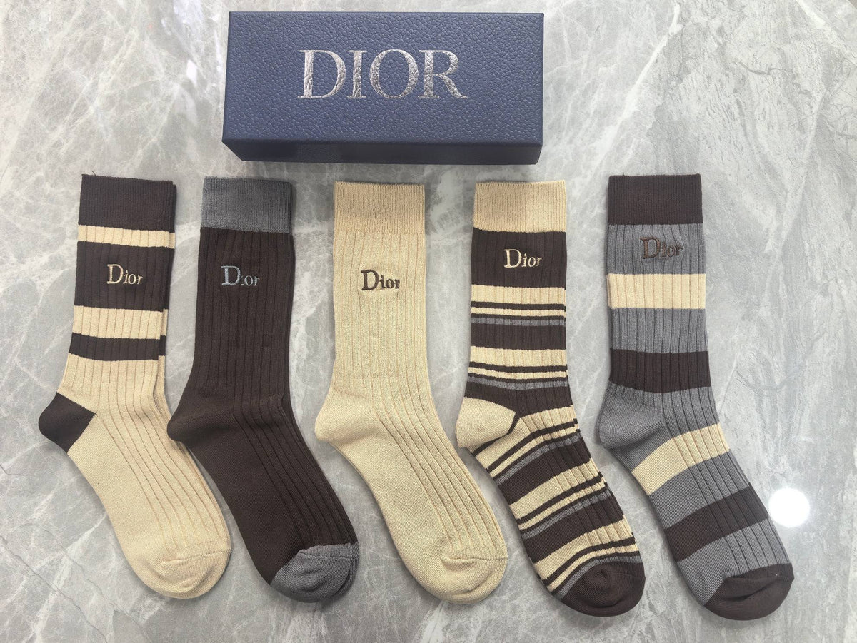Dior Cotton Short Socks - 5-Pair Pack
