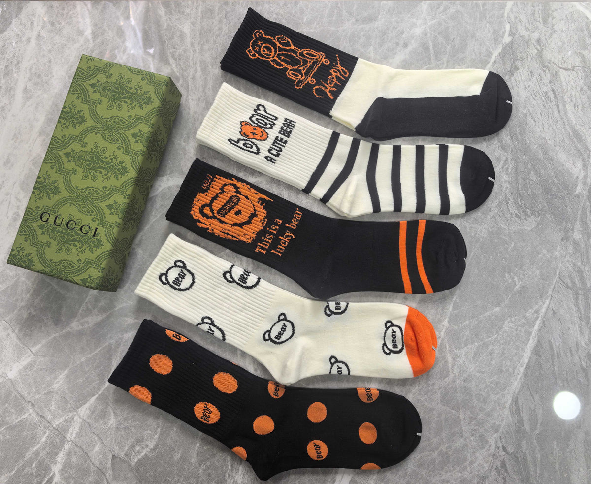 Gucci Cotton Crew Socks - 5-Pair Pack