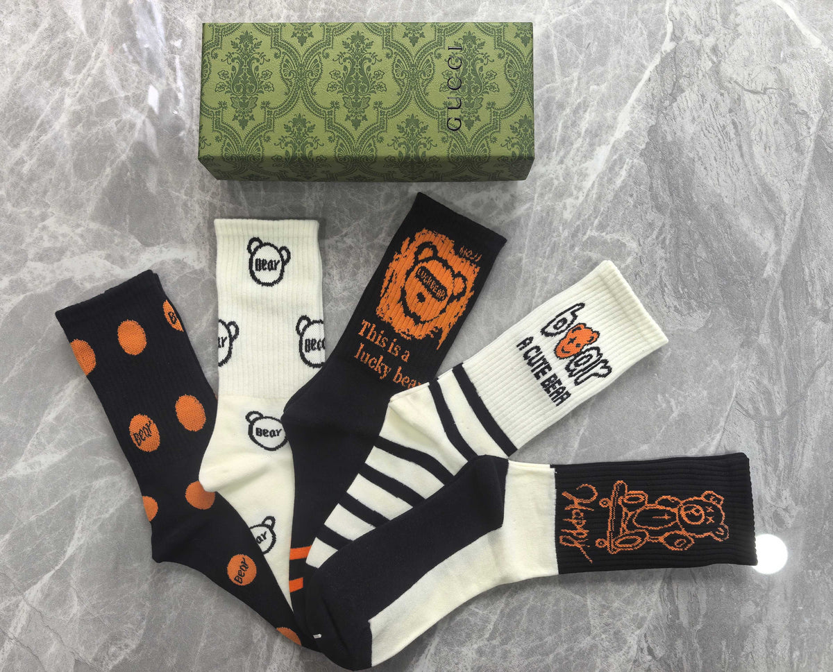 Gucci Cotton Crew Socks - 5-Pair Pack