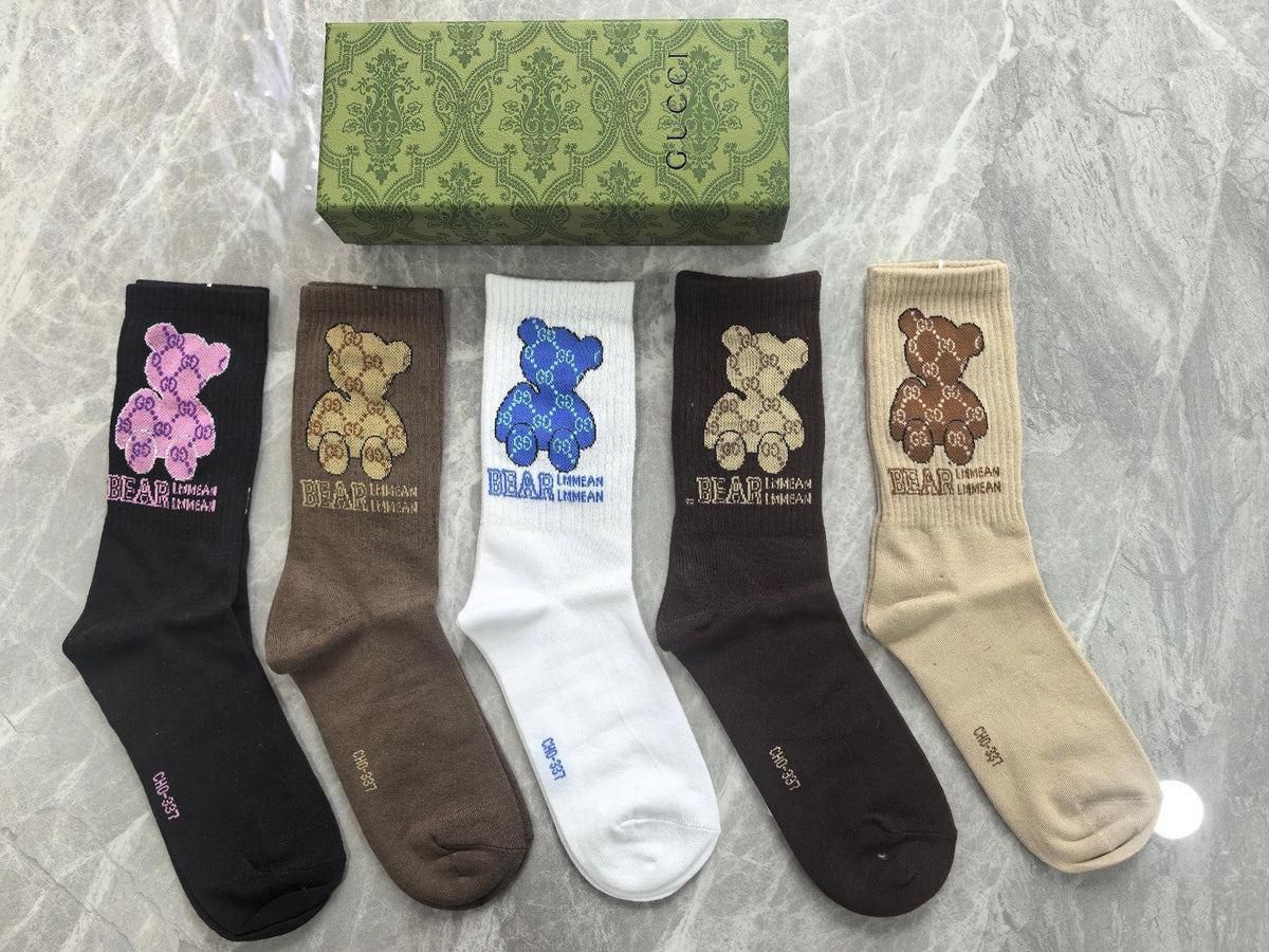 Gucci Cotton Crew Socks - 5-Pair Pack