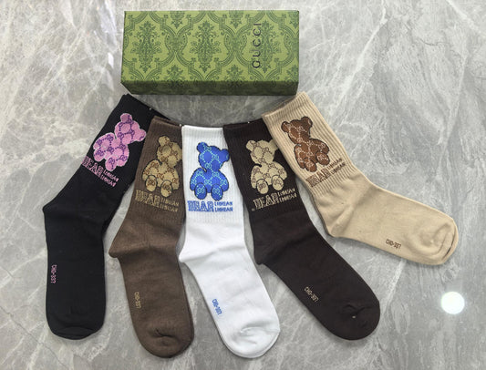 Gucci Cotton Crew Socks - 5-Pair Pack