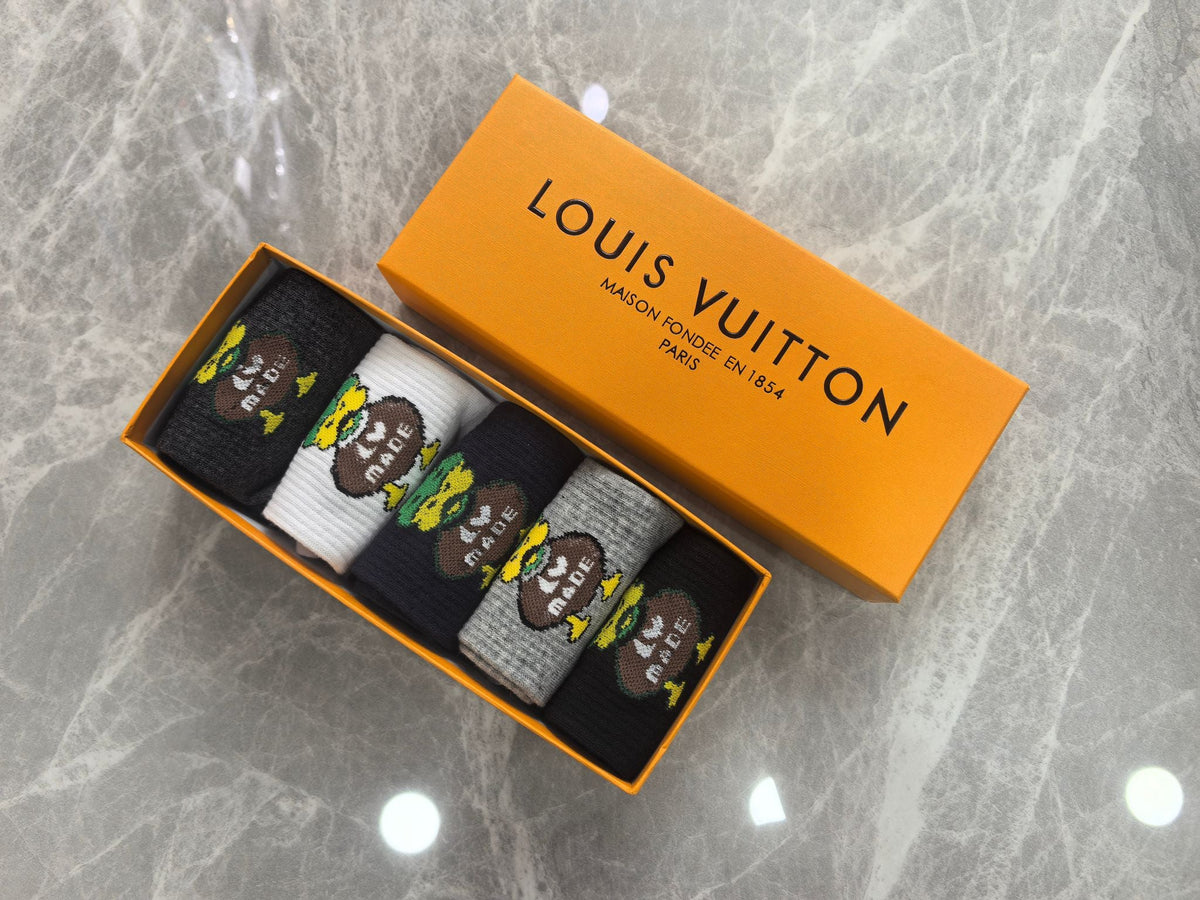 Louis Vuitton Cotton Crew Socks - 5-Pair Pack