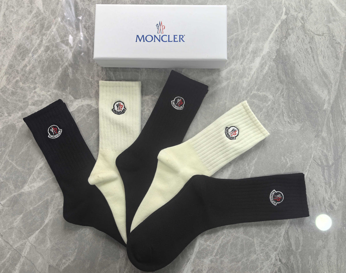 Moncler Cotton Crew Socks - 5-Pair Pack
