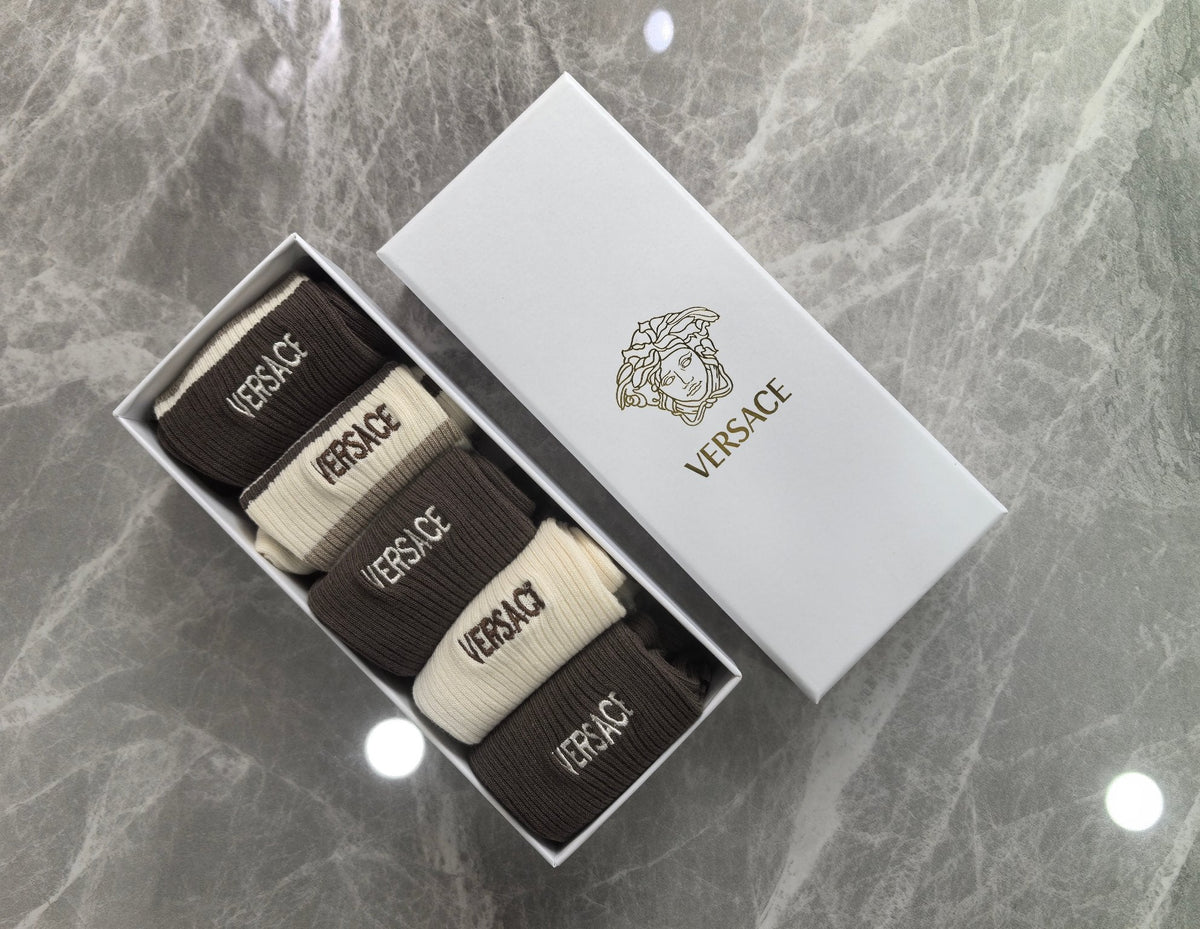 Versace Cotton Short Socks - 5-Pair Pack