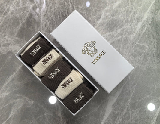 Versace Cotton Short Socks - 5-Pair Pack