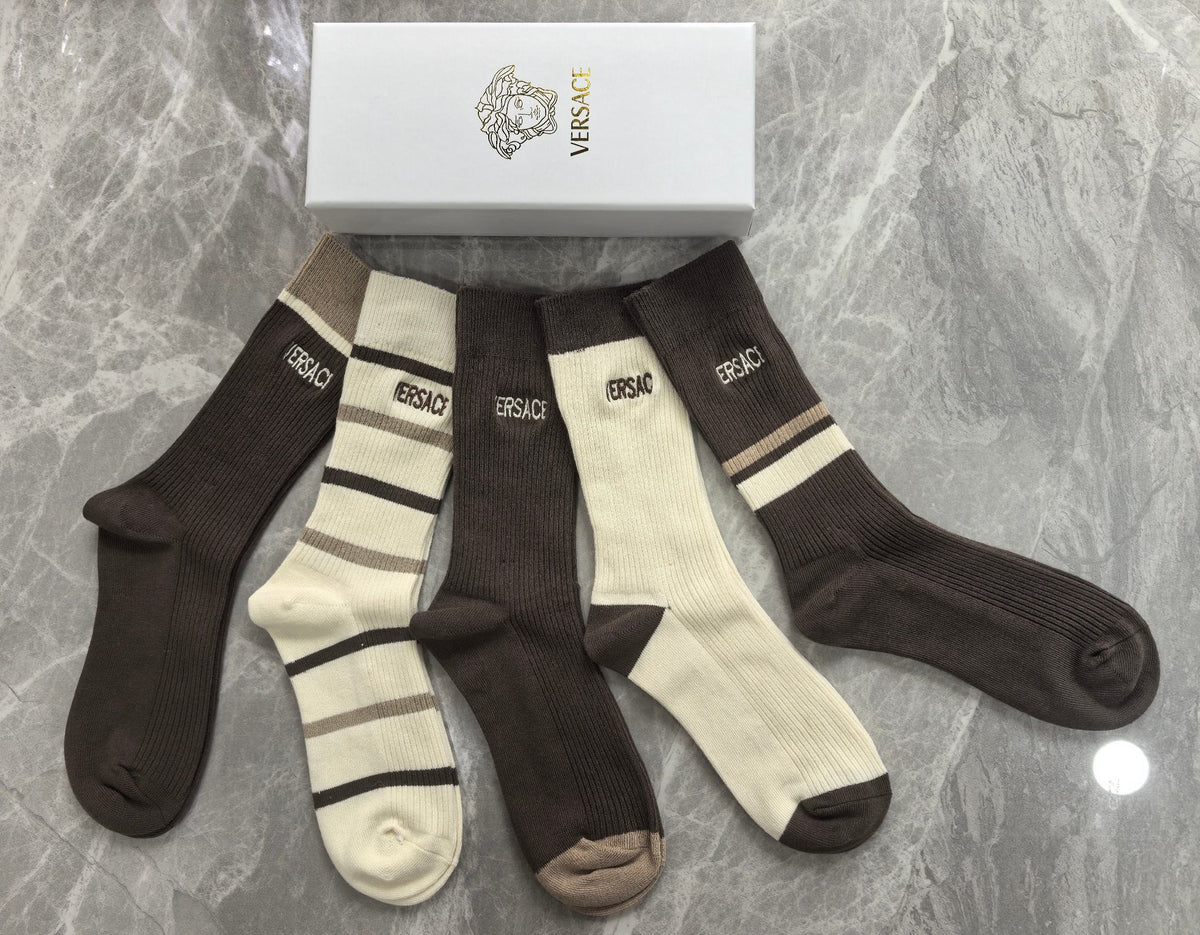 Versace Cotton Short Socks - 5-Pair Pack