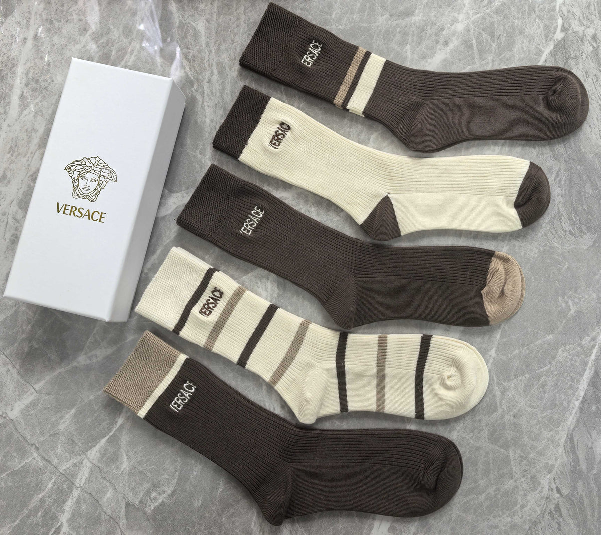 Versace Cotton Short Socks - 5-Pair Pack