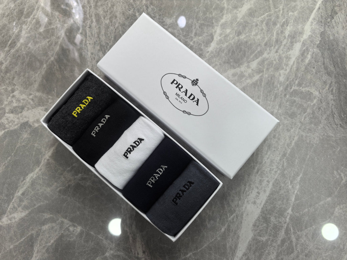 Prada Cotton Crew Socks - 5-Pair Pack