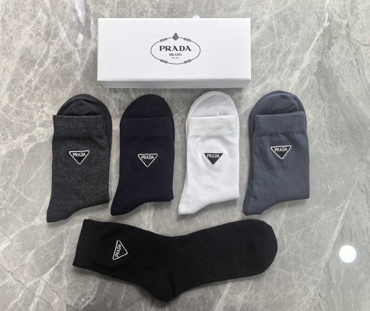 Prada Cotton Crew Socks - 5-Pair Pack