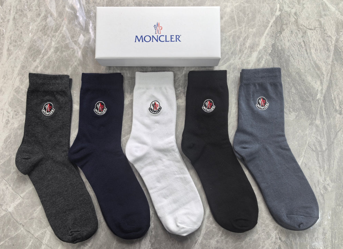 Moncler Cotton Crew Socks - 5-Pair Pack