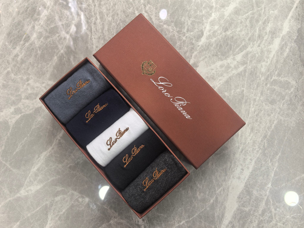 Loro Piana Understated Wordmarks Ankle Socks - 5-Pair Set