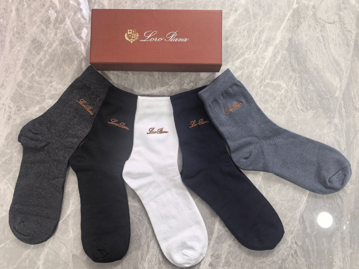 Loro Piana Understated Wordmarks Ankle Socks - 5-Pair Set