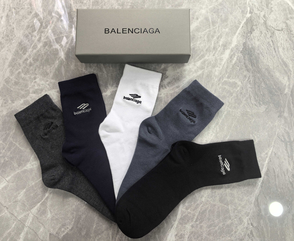 Balenciaga Cotton Crew Socks - 5-Pair Pack