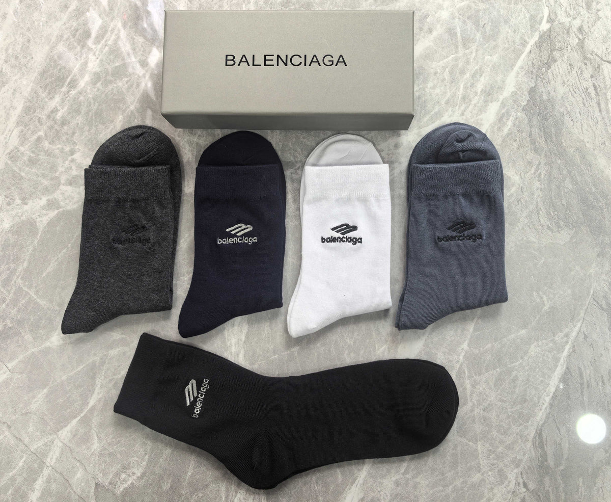 Balenciaga Cotton Crew Socks - 5-Pair Pack