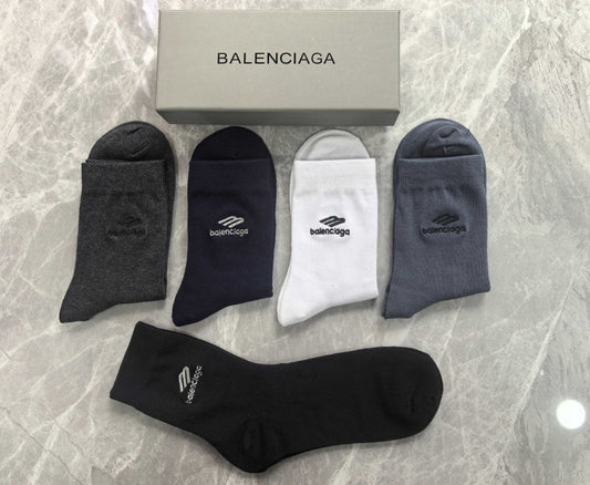Balenciaga Cotton Crew Socks - 5-Pair Pack