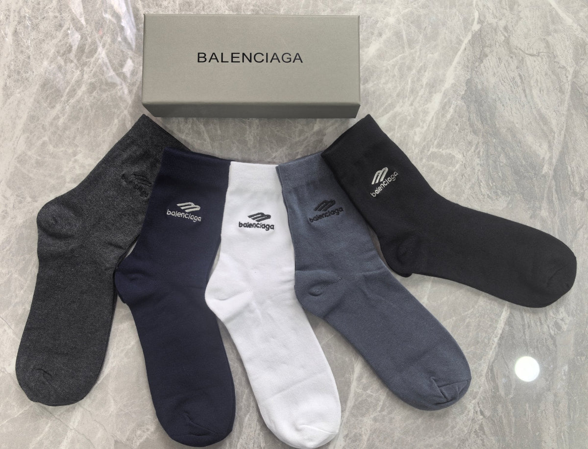 Balenciaga Cotton Crew Socks - 5-Pair Pack