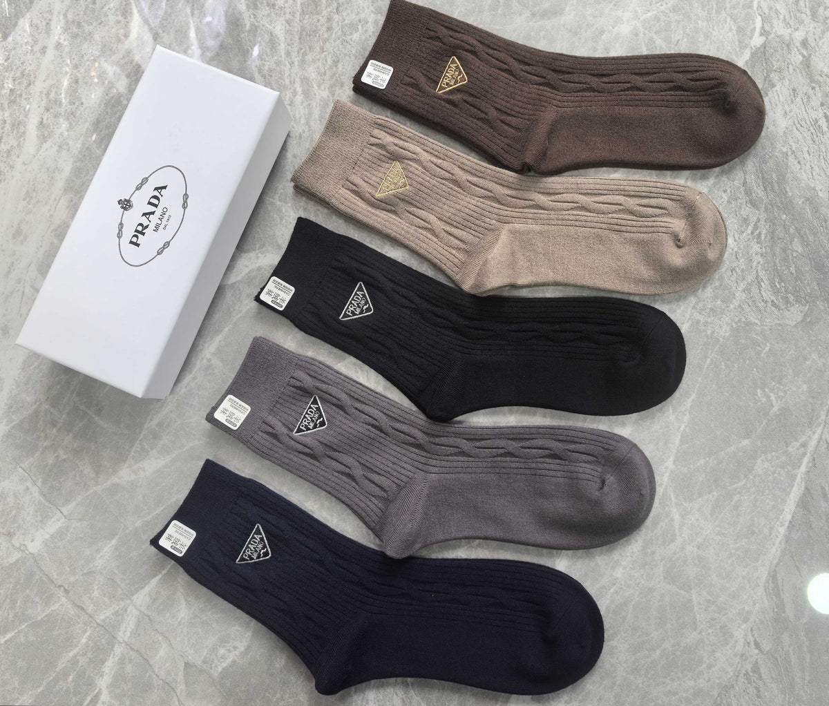Prada Crew Socks - 5-Pair Pack