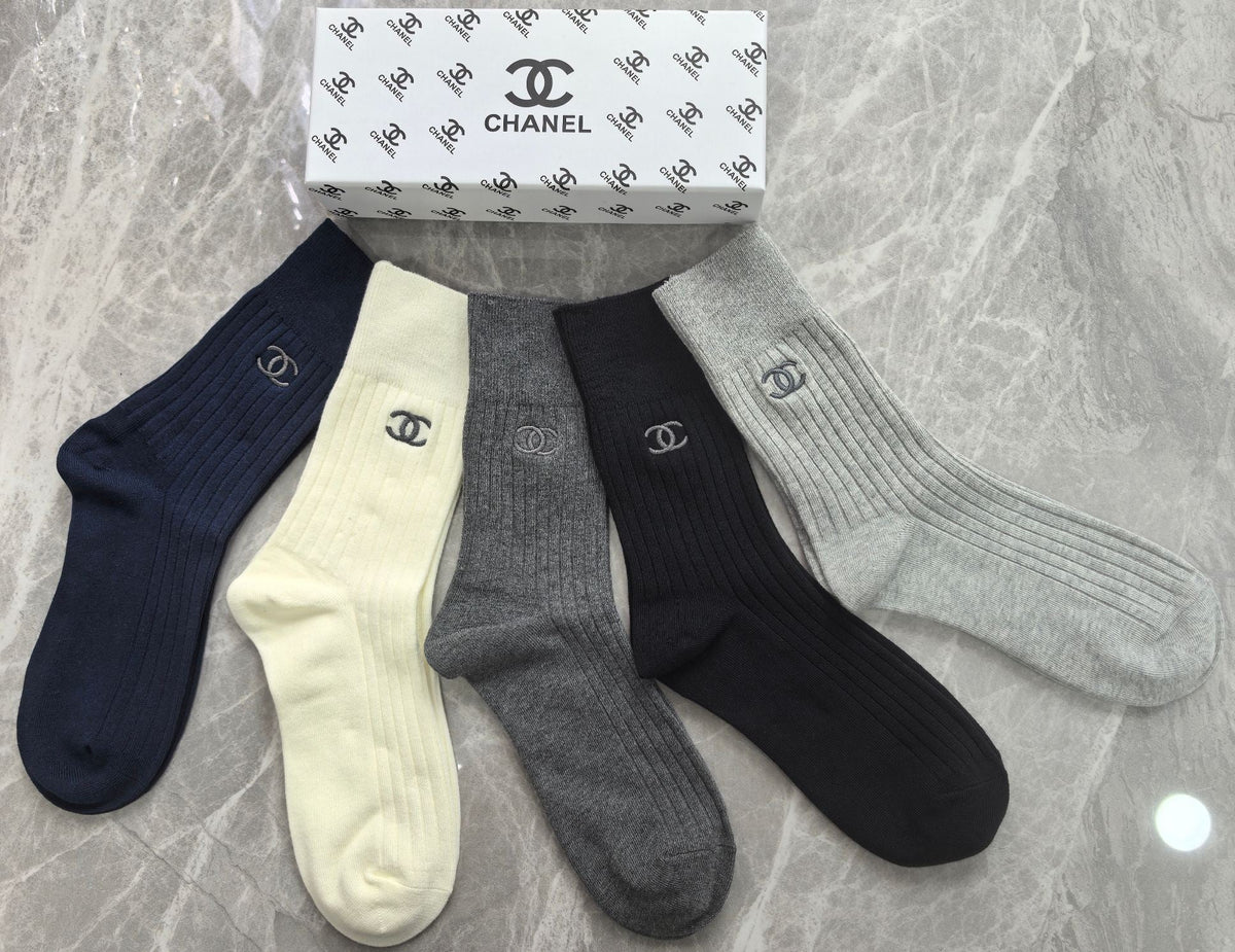 Chanel Cotton Short Socks - 5-Pair Pack