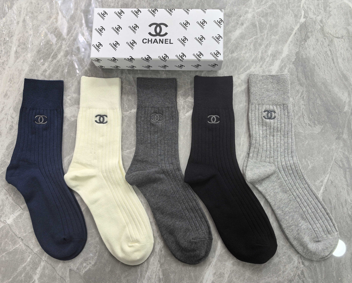 Chanel Cotton Short Socks - 5-Pair Pack