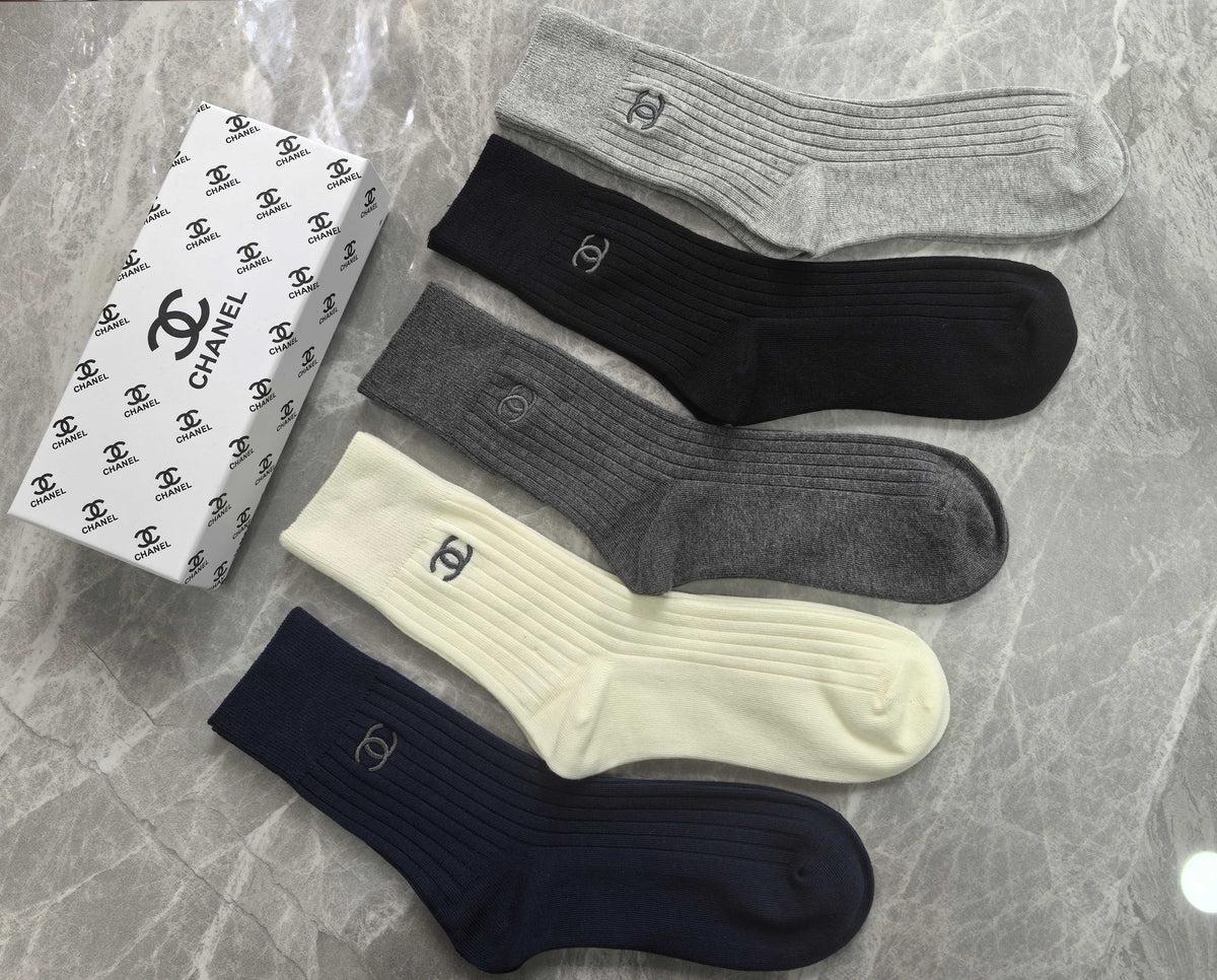 Chanel Cotton Short Socks - 5-Pair Pack