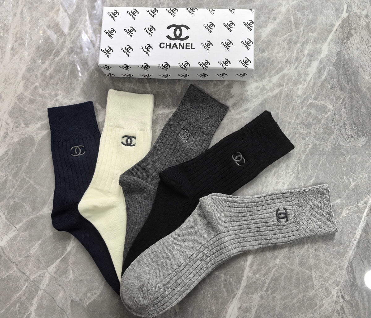 Chanel Cotton Short Socks - 5-Pair Pack