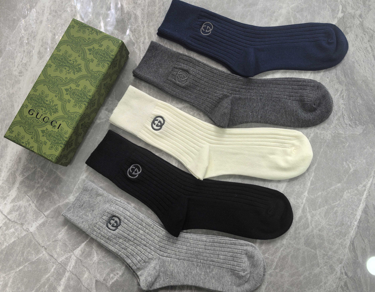 Gucci Cotton Crew Socks - 5-Pair Pack