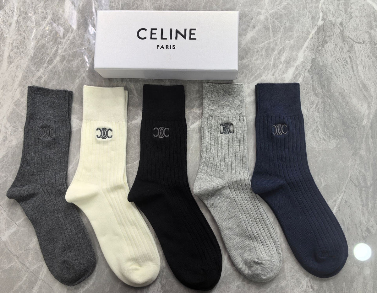 Celine Cotton Short Socks - 5-Pair Pack
